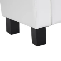 HOMCOM Large 42" Storage Ottoman, Tufted Faux Leather Storage Bench for Living Room, Entryway, or Bedroom, Cream White(m-8)