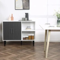 HOMCOM Sideboard Buffet Cabinet, Kitchen Cabinet, Coffee Bar Cabinet with Adjustable Shelf, Free Standing 2-Door Kitchen Cupboard for Living Room, Hallway, Gray(m-2)