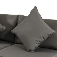 Outsunny Patio Furniture Set, 9 Piece Outdoor Sectional Sofa, All-Weather PE Rattan Wicker Conversation Set with Chairs, Ottoman, Loveseat, Coffee and Side Table, Cushions, Gray(m-9)