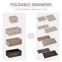 HOMCOM Dresser for Bedroom with 5 Drawers, Chest of Drawers with Metal Frame, Fabric Dresser for Living Room, Multi-Coloured(m-4)