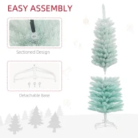 HOMCOM 5ft Pencil Christmas Trees, Skinny Artificial Christmas Tree for Xmas Holiday Decor, Gradient Blue(m-7)