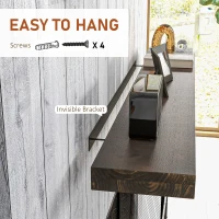 HOMCOM 48" Fireplace Mantel, Fir Wood Floating Shelf, Wall Mounted, Walnut Brown(m-5)