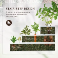 Outsunny 3 Tier Raised Garden Bed Outdoor Metal Patio Planter Box with Gloves,  4' x 4' x 2' for Backyard, Patio to Grow Vegetables, Herbs, and Flowers, Green(m-5)