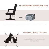 PawHut 3in1 Pet Car Booster Seat Dog Carrier Travel Bag Gray(m-5)