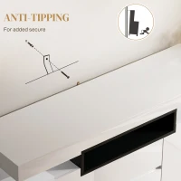 HOMCOM Sideboard Storage Cabinet with LED Lights, White(m-9)