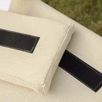 Outsunny Patio Double Chaise Lounge Chair, Outdoor Wheeled Hammock Daybed with Adjustable Canopy and Pillow for Sun Room, Garden, or Poolside, Beige(m-9)