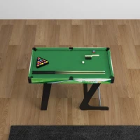 Soozier 41" Mini Pool Table Set Folding Billiard Table with 2 Cues, 16 Balls, Chalk, Triangle, Brush, Green(m-8)