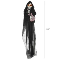 HOMCOM Guitar-Playing Grim Reaper Outdoor Halloween Decoration Animatronic(m-3)