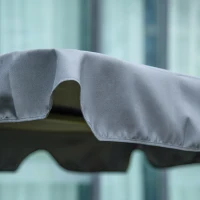 Outsunny 3-Seat Outdoor Patio Swing Chair with Removable Cushion, Steel Frame Stand and Adjustable Tilt Canopy for Patio, Garden, Poolside, Balcony, Backyard, Gray(m-8)