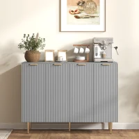 HOMCOM Modern Kitchen Storage Cabinet, Sideboard Buffet Cabinet with Adjustable Shelves for Kitchen Hallway, Grey(m-8)