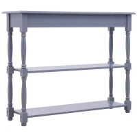 HOMCOM Console Table Modern Sofa Table with 2 Tier Shelves for Living Room, Entryway, Bedroom, Grey(m-11)