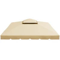 Outsunny 10' x 10' Gazebo Replacement Canopy, Gazebo Top Cover with Double Vented Roof for Garden Patio Outdoor TOP ONLY, Beige(m-11)