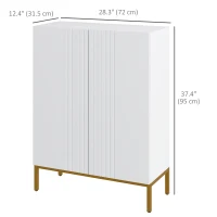 HOMCOM Shoe Storage Cabinet with Adjustable Shelves and Soft-Close Hinges, for 15-20 Pairs of Shoes, White(m-3)