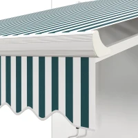 Outsunny 8' x 6.6' Patio Retractable Awning, Manual Exterior Sun Shade Deck Window Cover, Green Striped(m-9)