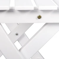 Outsunny 3 Piece Bistro Set, Wood Folding Outdoor Furniture with Table & Chairs for Backyard & Balcony, Square, White(m-9)