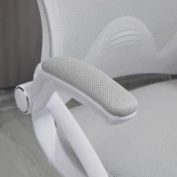 Vinsetto Height-Adjustable Tall Office Chair, Drafting Chair with Flip-Up Armrest, Footrest Ring, Swivel Wheels, Light Grey(m-10)