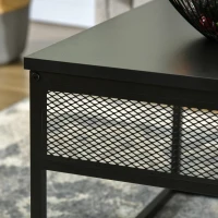 HOMCOM Coffee Table Set of 2, Industrial Nesting Tables, Square Coffee Table and Narrow Sofa Side Table for Living Room(m-10)