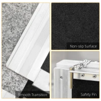 HOMCOM 10ft Wheelchair Ramp, Non-Slip Aluminum Folding Handicap Ramp, Suitable for Door Thresholds, Home Steps, Cars, Scooters, Carts, and Stairs(m-5)