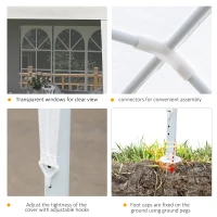 Outsunny Large 20' x 10' Gazebo Canopy Party Tent with 4 Removable Window Side Walls, Outdoor Events - White(m-7)