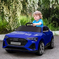 Aosom 2V Kids Electric Ride On Car, Licensed Audi E-tron with Seat, Remote, Dark Blue(m-10)