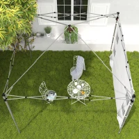 Outsunny Instant Canopy Sidewall with 4 Storage Bag for 10 x 10 ft Straight Leg Pop Up Canopies, 1 Pack Sidewall Only, White(m-10)