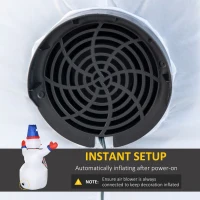 Outsunny 8ft Inflatable Christmas Snowman with Blue Hat and Red Gloves, Blow-Up Outdoor LED Yard Display for Lawn Garden Party(m-6)