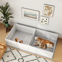 PawHut Whelping Box for Dogs and Puppies w/ Waterproof Pee Pad & Adjustable Door for Large, Medium, Small Dogs,96" x 47" x 19"(m-10)