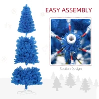HOMCOM 6FT Pencil Christmas Tree, Artificial Christmas Tree with Automatic Open for Home Party, Blue(m-6)
