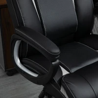 Vinsetto Ergonomic High Back Executive Office Chair with Padded Armrests, Adjustable Height PU Leather Computer Desk Chair with Breathable Mesh Backrest, 360° Swivel, Rocking Feature, Wheels(m-8)