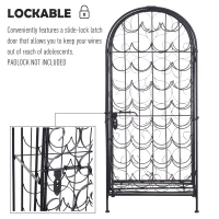 HOMCOM 35 Bottle Wrought Iron Wine Rack Cabinet with Lock,  Black(m-4)