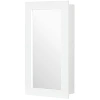 kleankin Wall-Mounted Medicine Cabinet with Mirror, Bathroom Mirror Cabinet with Single Door and Adjustable Shelves, White(m-11)