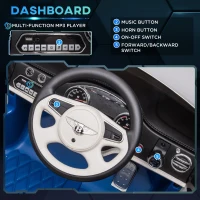 Aosom Bentley Mulsanne 12V Ride on Car, Battery Powered Car with Remote Control, Suspension, Startup Sound, LED Lights, MP3, Horn, Music, Forward and Backward, 2 Motors, Blue(m-5)