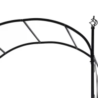 Outsunny 7' Metal Garden Arbor Arch with Scrollwork Doors for Ceremony, Weddings, Party, Backyard, Lawn(m-10)