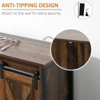 HOMCOM Buffet Cabinet Kitchen Sideboard with Sliding Barn Doors, Brown(m-7)