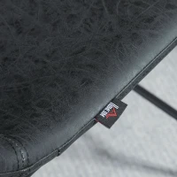 HOMCOM Counter Height Bar Stools, Vintage PU Leather Barstools with Footrest for Dining Room, Home Bar, Kitchen, Set of 2, Black(m-7)