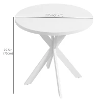 HOMCOM 29" Dining Table, Contemporary Round Kitchen Table with Steel Legs, White(m-3)
