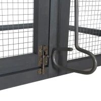 PawHut 84" Wooden Chicken Coop, Hen House Outdoor with Run Nesting Box, Asphalt Roof, Removable Tray, Ramp, Poultry Cage for 2-3 Chickens, Gray(m-9)