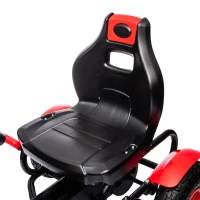 Aosom Kids Pedal Go Kart W/ Adjustable Seat, Rubber Wheels, Red(m-9)