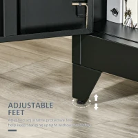 HOMCOM Industrial Storage Cabinet, Steel Garage Cabinet with Double Doors and Adjustable Shelves, Black(m-7)