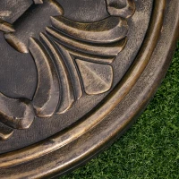 Outsunny 29 lb Heavy Duty Concrete Umbrella Base, 19" Round Parasol Holder for Outdoor, Garden, Backyard, Deck, Bronze(m-9)