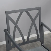 Outsunny 3 Piece Outdoor Patio Bistro Set with 2 360-Degree Swivel Rocking Chairs, Cushions, and 1 Tempered Glass Table for Lawn, Porch, Garden, Blue(m-8)