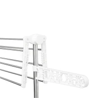 HOMCOM Garment Drying Rack Stainless Steel Folding Clothes Hanging Rack with Side Wings Castors for Indoor Outdoor White(m-10)