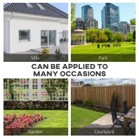 Outsunny Outdoor Bench with Retractable Middle Table, Metal Frame Patio Loveseat with Slatted Seat and Backrest, Curved Armrests, Black(m-6)