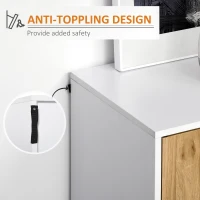 HOMCOM Modern Sideboard, Buffet Cabinet, Console Table with Adjustable Shelves, Anti-Topple Design, and Large Countertop, Natural(m-6)