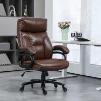 Vinsetto Big and Tall Office Chair, 400 lbs, Executive Computer Chair with PU Leather, Adjustable Height, Brown(m-10)