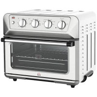 HOMCOM Air Fryer Toaster Oven, 21QT 7-In-1 Convection Oven Countertop, Warm, Broil, Toast, Bake and Air Fry, Accessories Included, 1800W, Stainless Steel Finish(m-11)