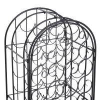 HOMCOM 35 Bottle Wrought Iron Wine Rack Cabinet with Lock,  Black(m-6)