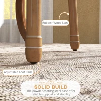 HOMCOM Dining Chairs Set of 2, French Vintage Style Kitchen Chairs with PU Leather Upholstery and Wooden Legs for Dining Room(m-6)