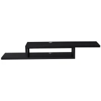HOMCOM Floating TV Stand for TVs up to 60", Wall Mounted Media Console with 2-Tier Shelf, Entertainment Center Unit for Living Room Bedroom, Black(m-11)