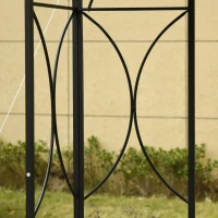 Outsunny 10' x 10' Patio Gazebo Outdoor, Canopy Shelter with Double-tier Roof, Pavilion Sidewalls for Garden Events, Dark Grey(m-9)